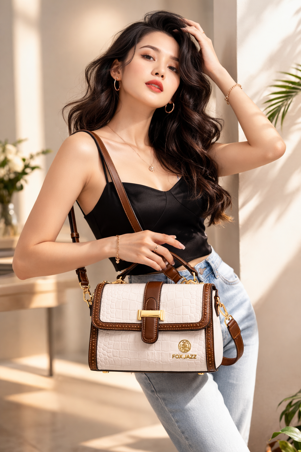 Imported Premium Structured Handbag – Elegant Spacious High-Quality Finish