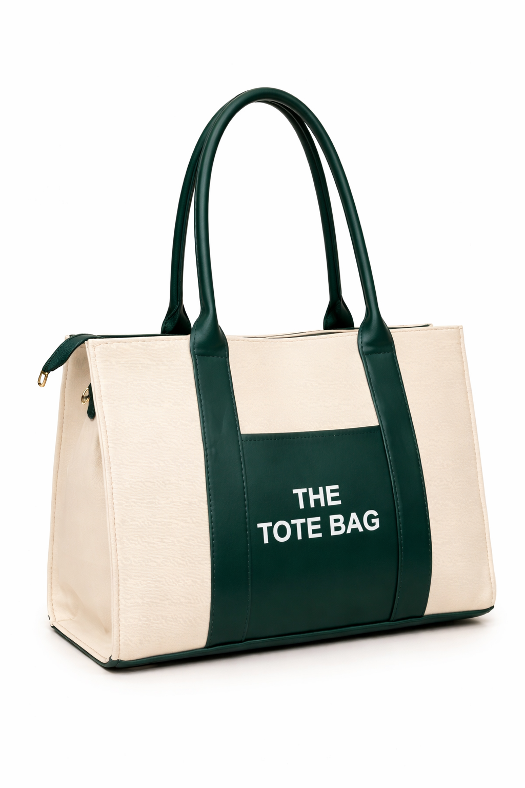 The Tote Bag – Premium Imported Canvas Handbag (Black & Cream)